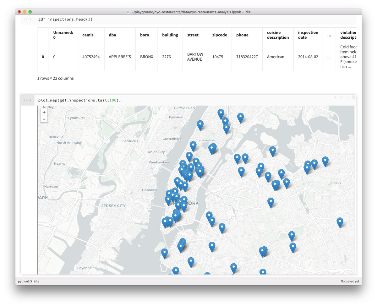 Exploring restaurant inspections using nTeract